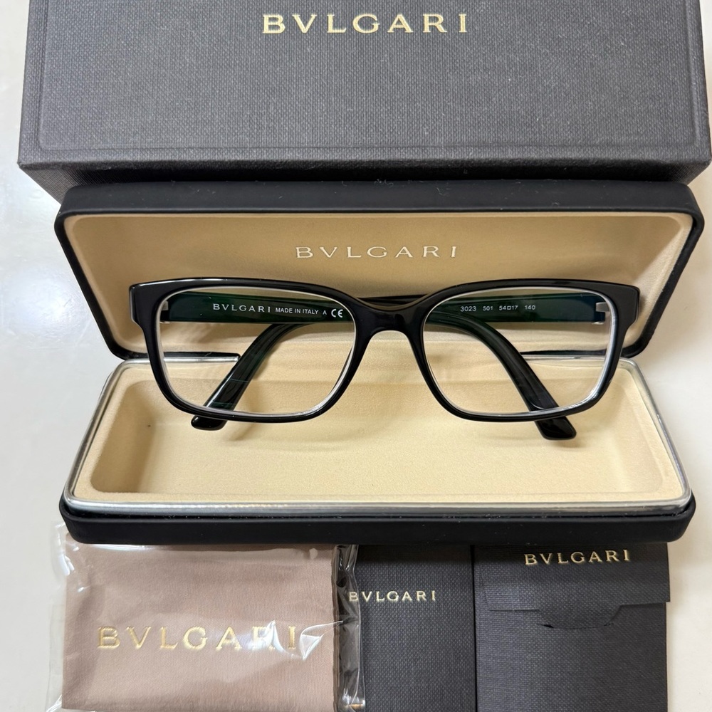 Bulgari Black Rectangular Eyeglass Frames - image 5